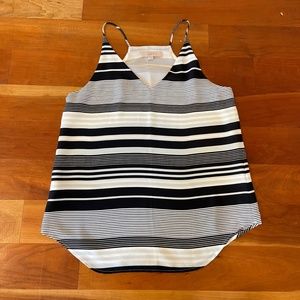 LOFT Black and White Striped Halter